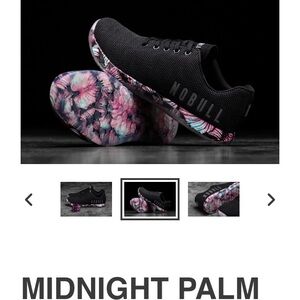NOBULL Midnight Palm Black Floral Trainers Mens Size 8